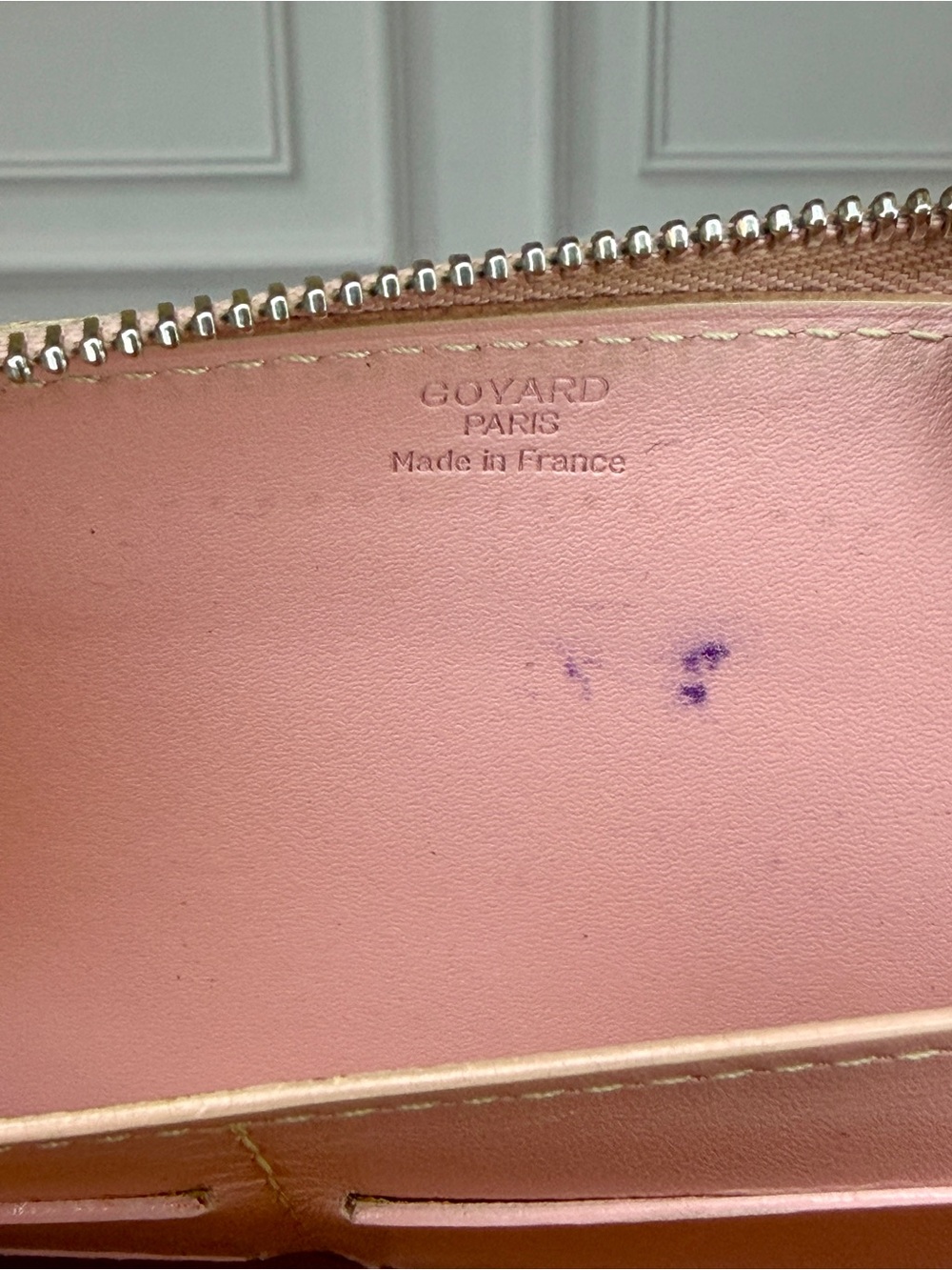 Goyard Sakura Rare Pink GM Zip Around Wallet Goyardine Leather Includes Box - Picture 10 of 10